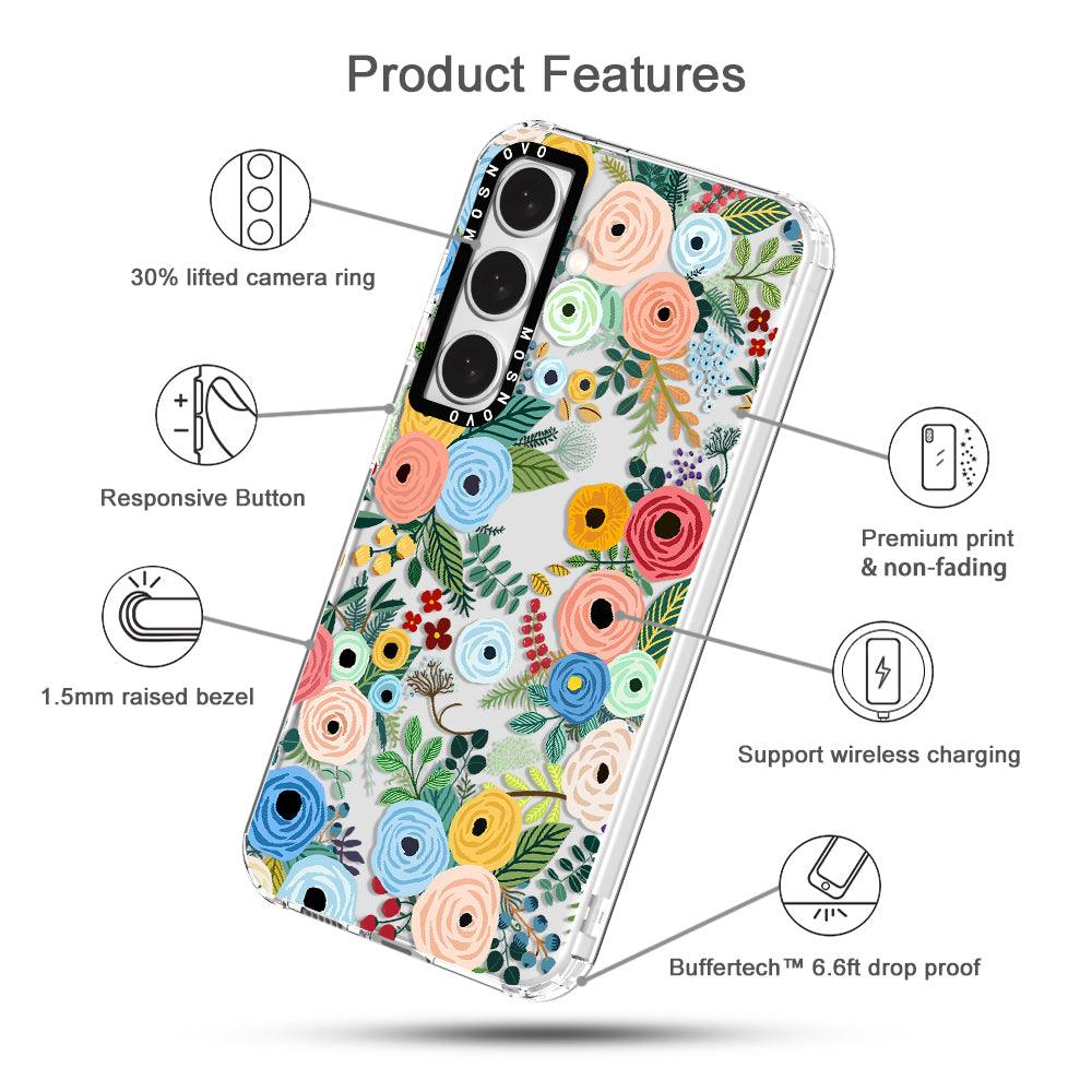 Pastel Floral Garden Phone Case - Samsung Galaxy S24 Plus Case - MOSNOVO