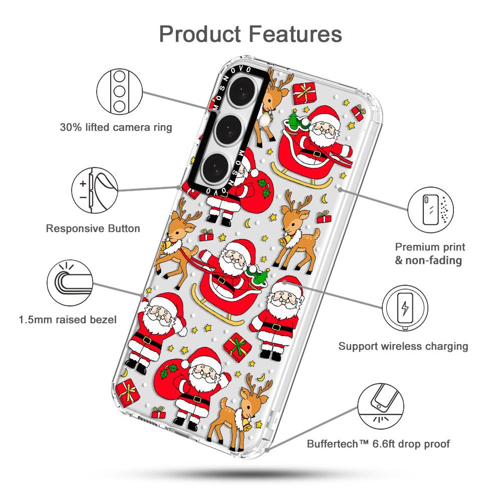 Cute Santa Claus Deer Phone Case - Samsung Galaxy S24 Plus Case - MOSNOVO