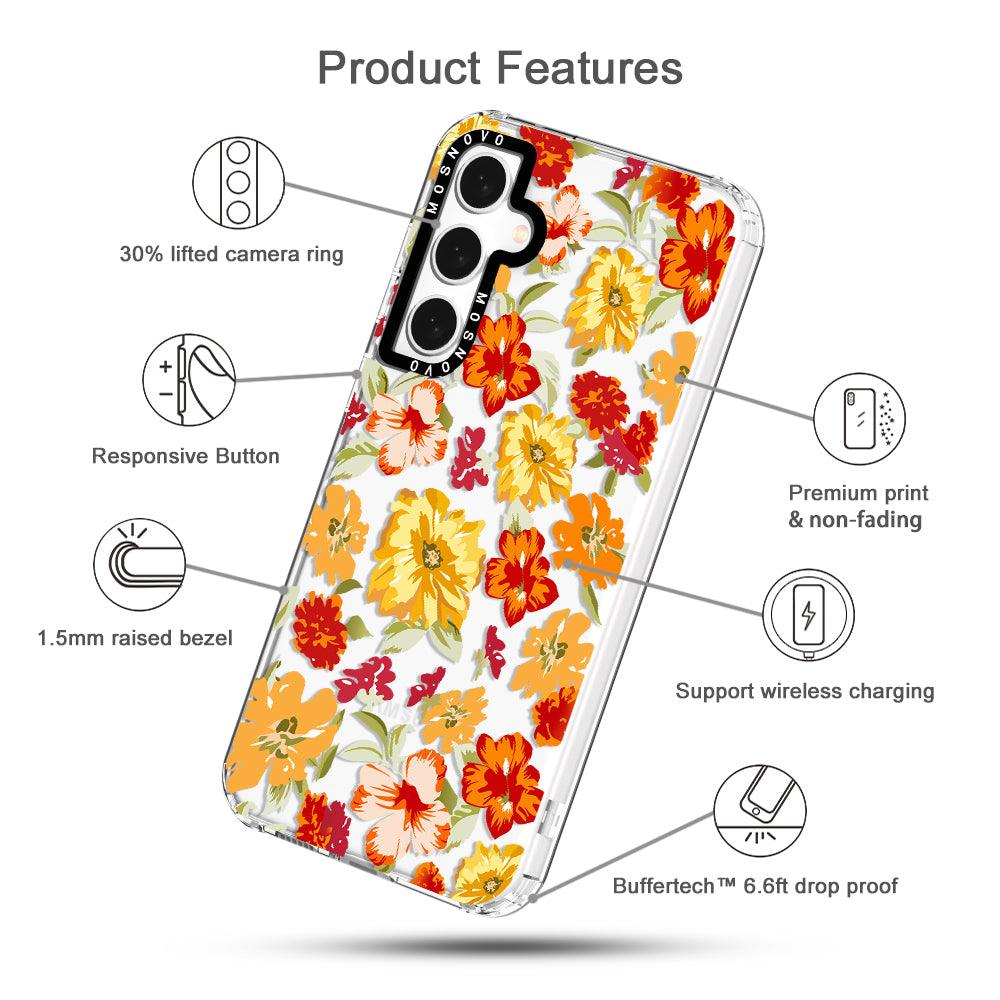 70s Boho Yellow Flower Phone Case - Samsung Galaxy S23 FE Case