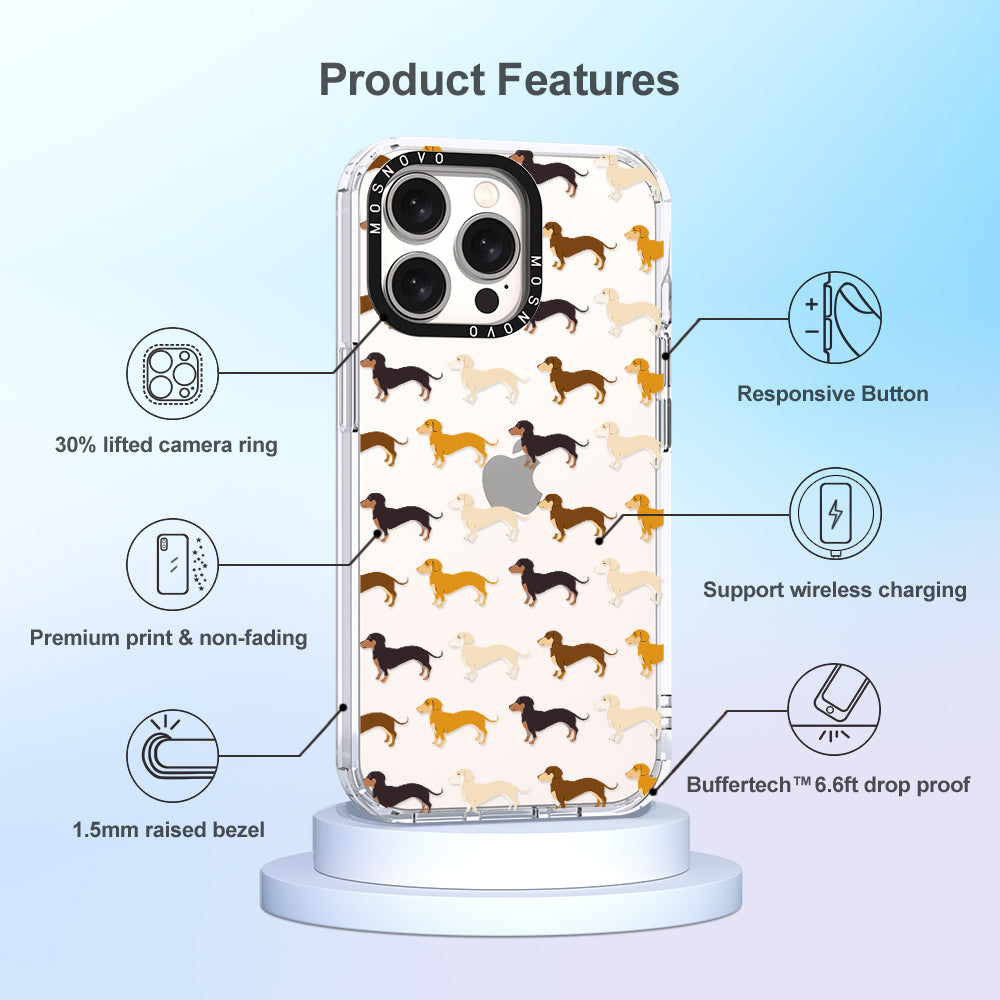 Cute Dachshund Phone Case - iPhone 15 Pro Max Case - MOSNOVO