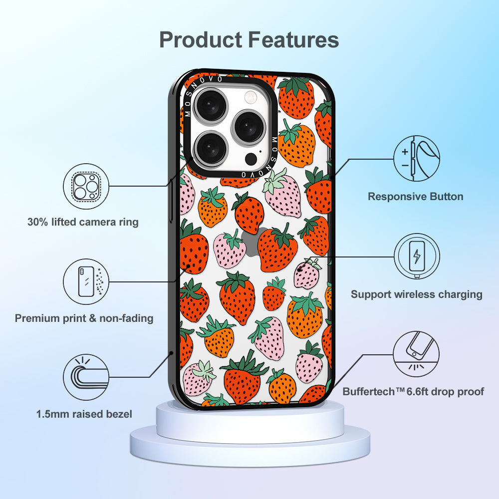 Cute Strawberry Phone Case - iPhone 15 Pro Case - MOSNOVO