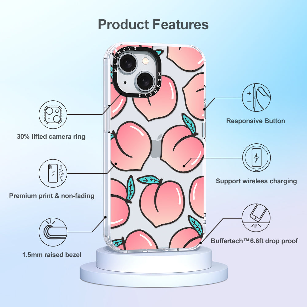 Cute Peach Phone Case - iPhone 15 Plus Case - MOSNOVO