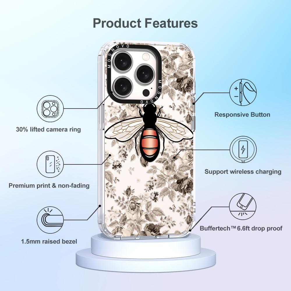 Vintage Bee Phone Case - iPhone 15 Pro Case - MOSNOVO