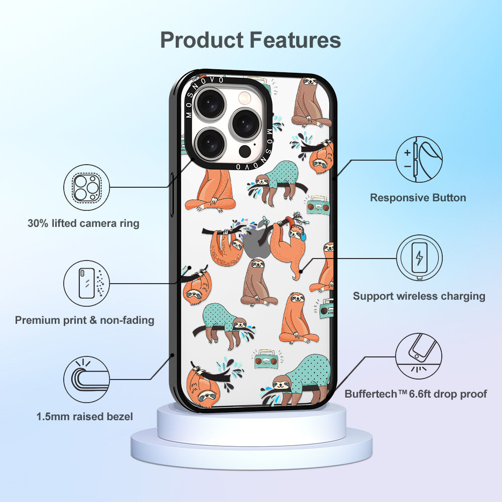 Musical Sloth Phone Case - iPhone 15 Pro Max Case - MOSNOVO