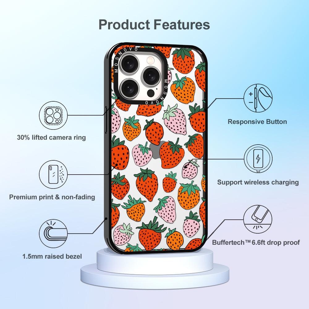 Cute Strawberry Phone Case - iPhone 15 Pro Max Case - MOSNOVO