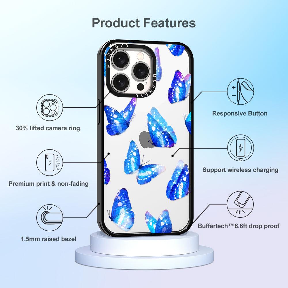 Stunning Blue Butterflies Phone Case - iPhone 15 Pro Max Case - MOSNOVO