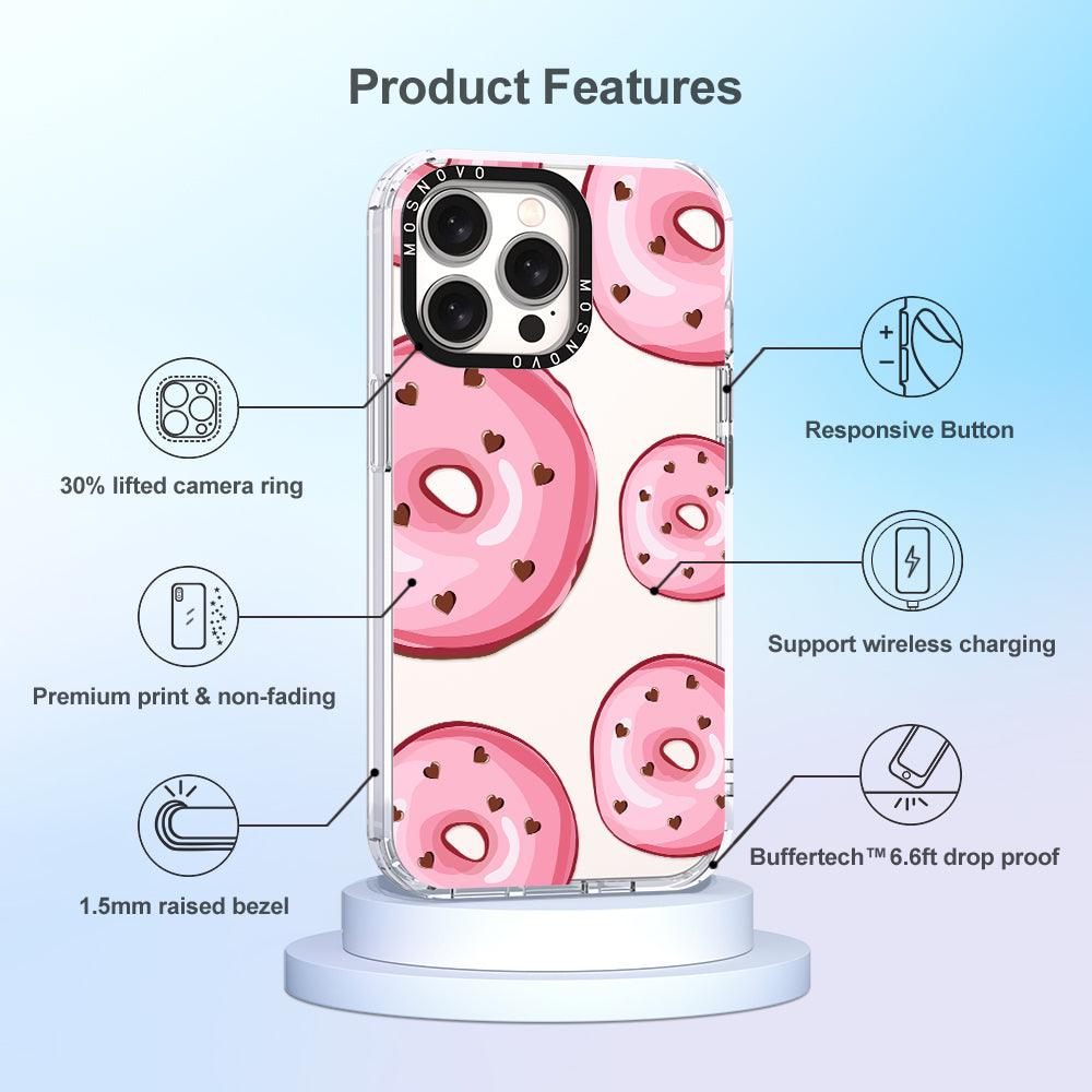 Pink Donuts Phone Case - iPhone 15 Pro Max Case - MOSNOVO