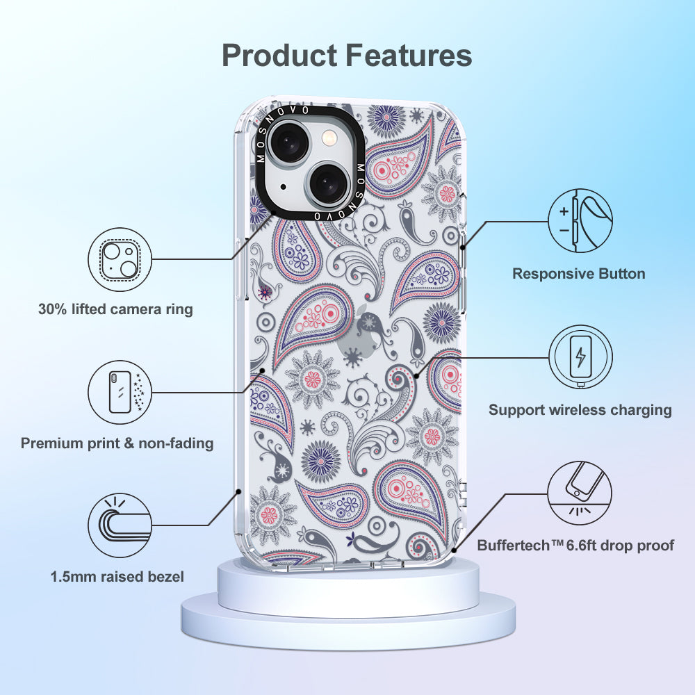 Paisley Phone Case - iPhone 15 Plus Case - MOSNOVO