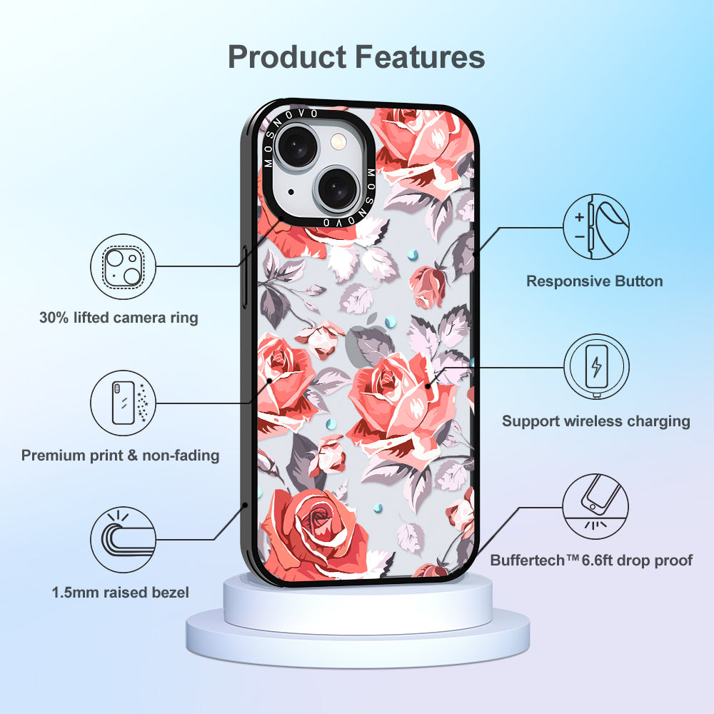 Retro Flower Roses Phone Case - iPhone 15 Case - MOSNOVO