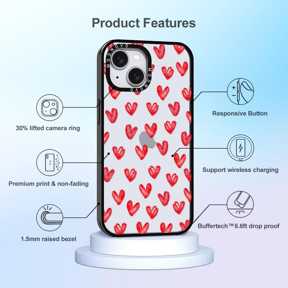 Cute Little Hearts Phone Case - iPhone 15 Case - MOSNOVO