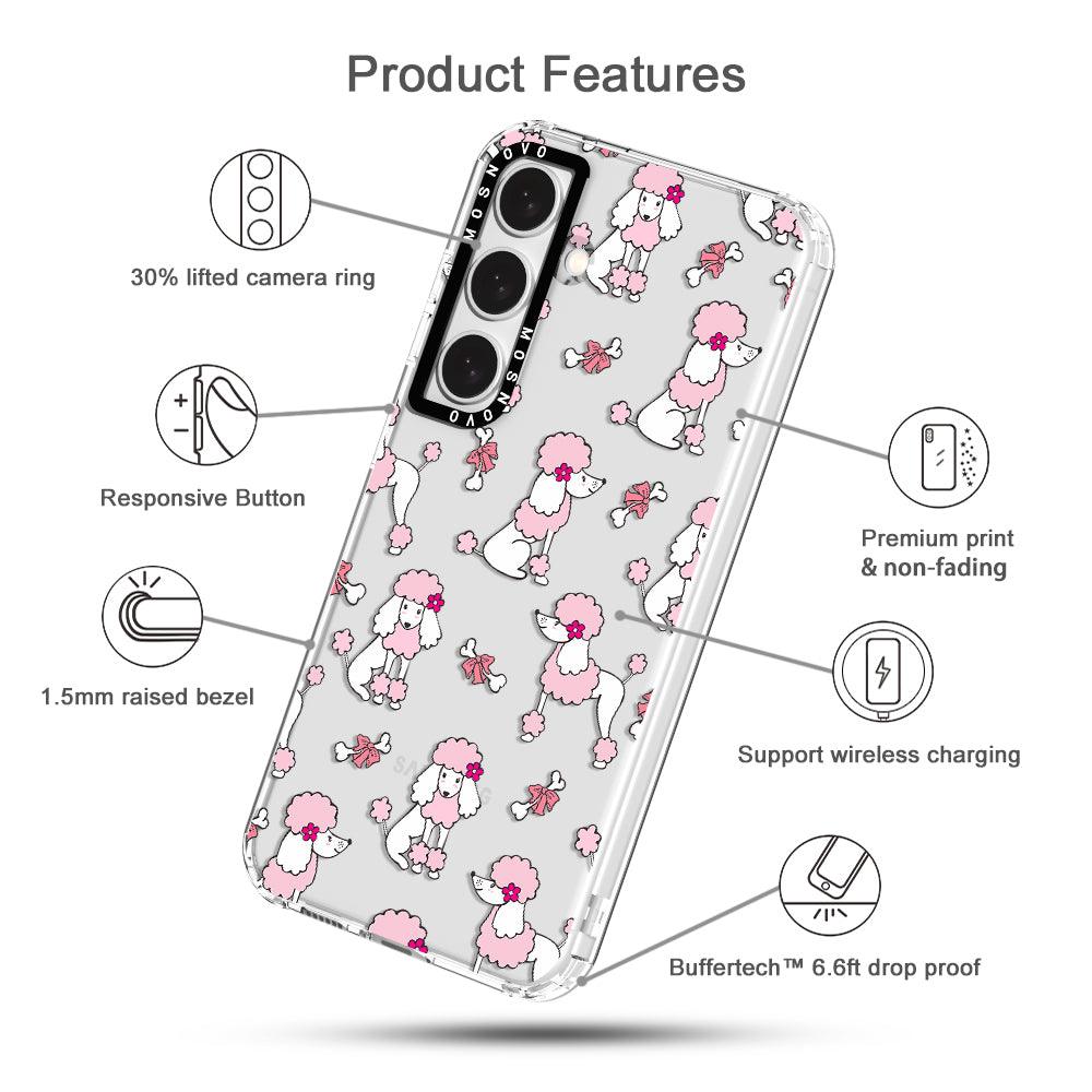 Pink Poodle Phone Case - Samsung Galaxy S24 Case - MOSNOVO