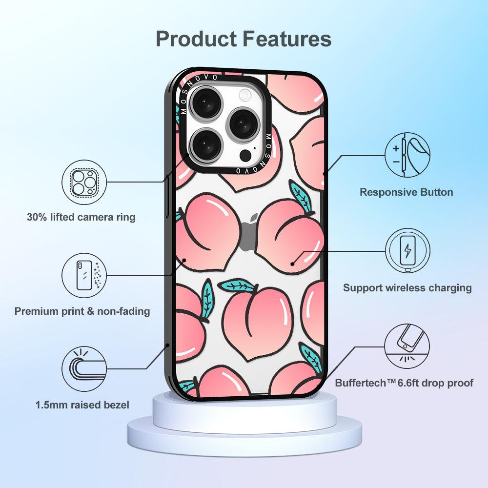 Cute Peach Phone Case - iPhone 15 Pro Case - MOSNOVO