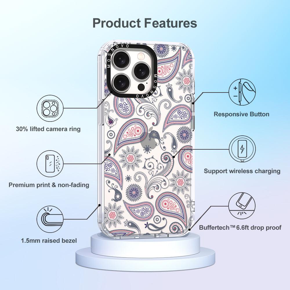 Paisley Phone Case - iPhone 15 Pro Max Case - MOSNOVO