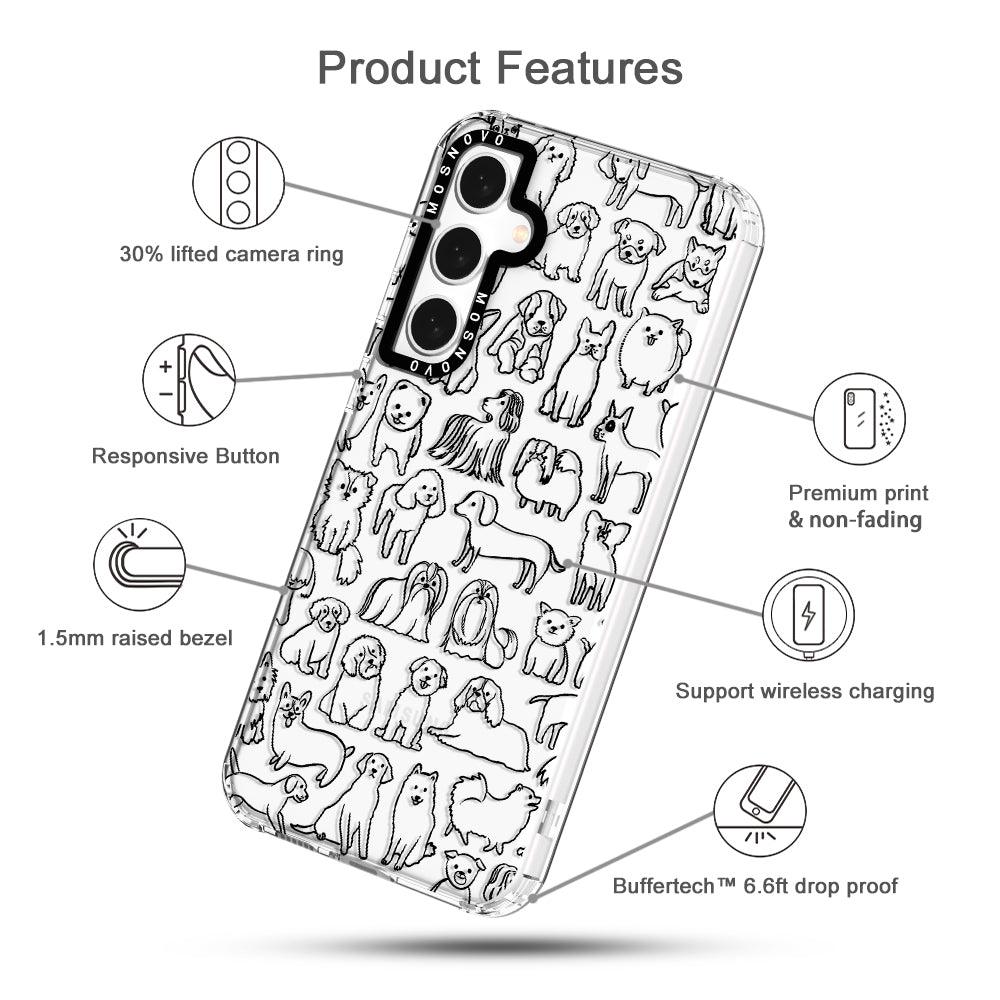 Doodle Dog Phone Case - Samsung Galaxy S23 FE Case