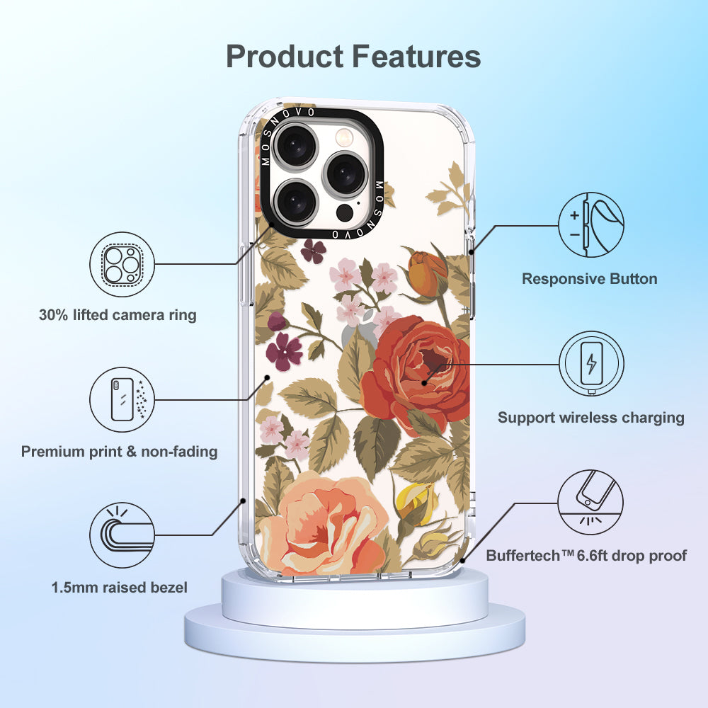 Vintage Roses Phone Case - iPhone 15 Pro Max Case - MOSNOVO