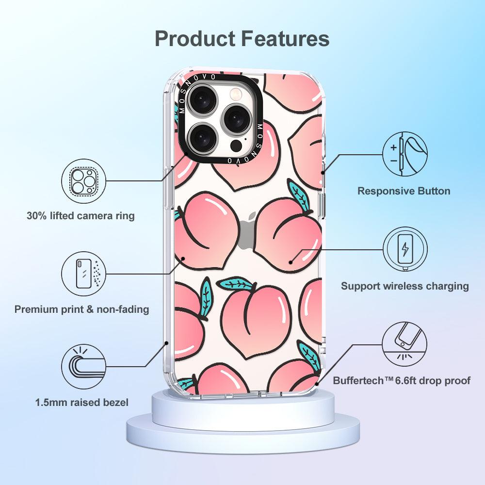 Cute Peach Phone Case - iPhone 15 Pro Max Case - MOSNOVO