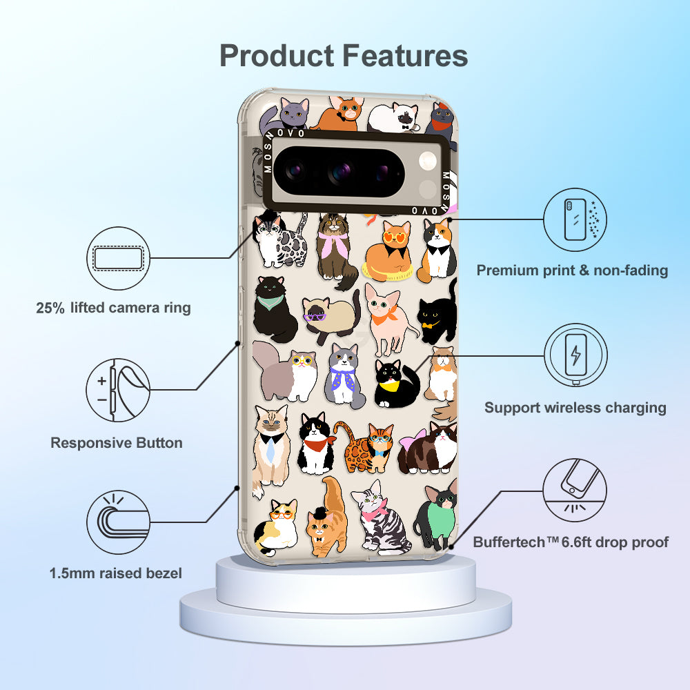 Cute Cat Phone Case - Google Pixel 8 Pro Case - MOSNOVO