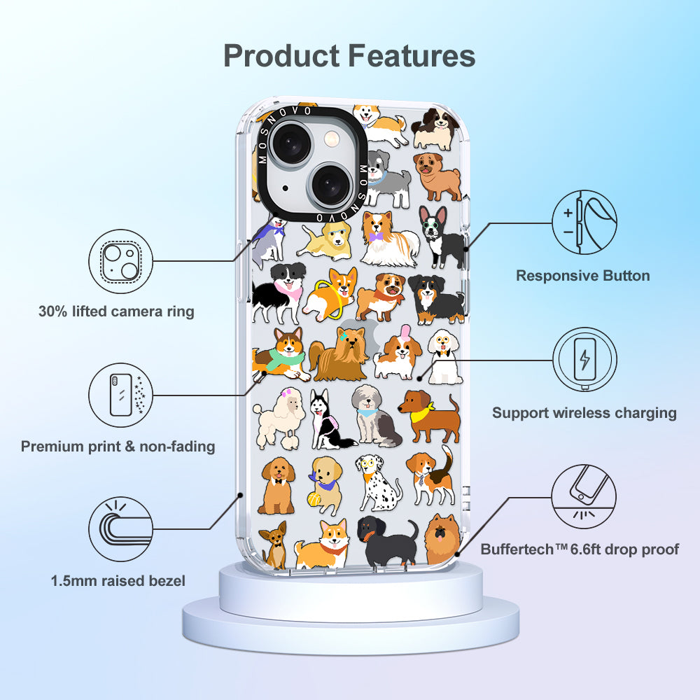 Cute Puppy Phone Case - iPhone 15 Plus Case - MOSNOVO