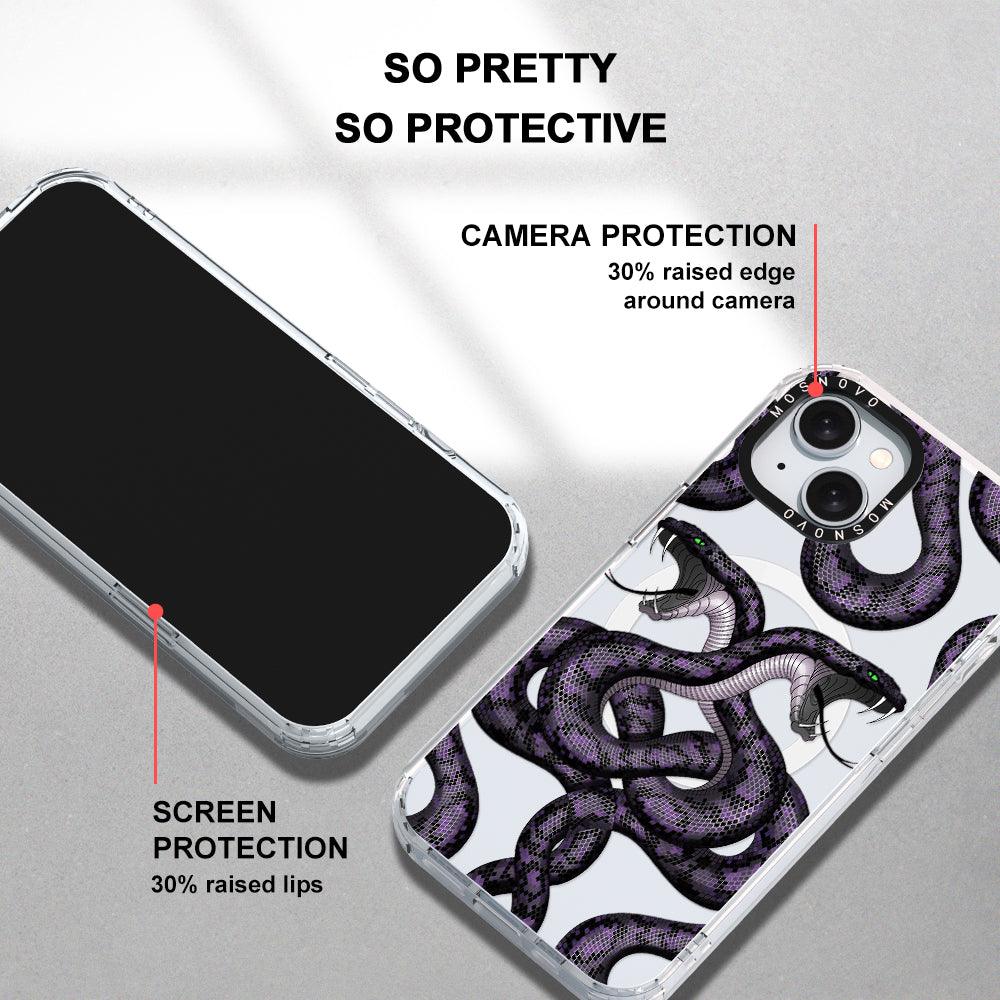 Mystery Snake Phone Case - iPhone 15 Case Clear With Magsafe