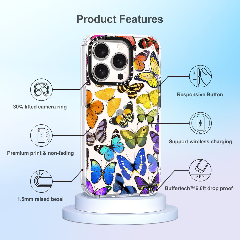 Rainbow Butterfly Phone Case - iPhone 15 Pro Case - MOSNOVO