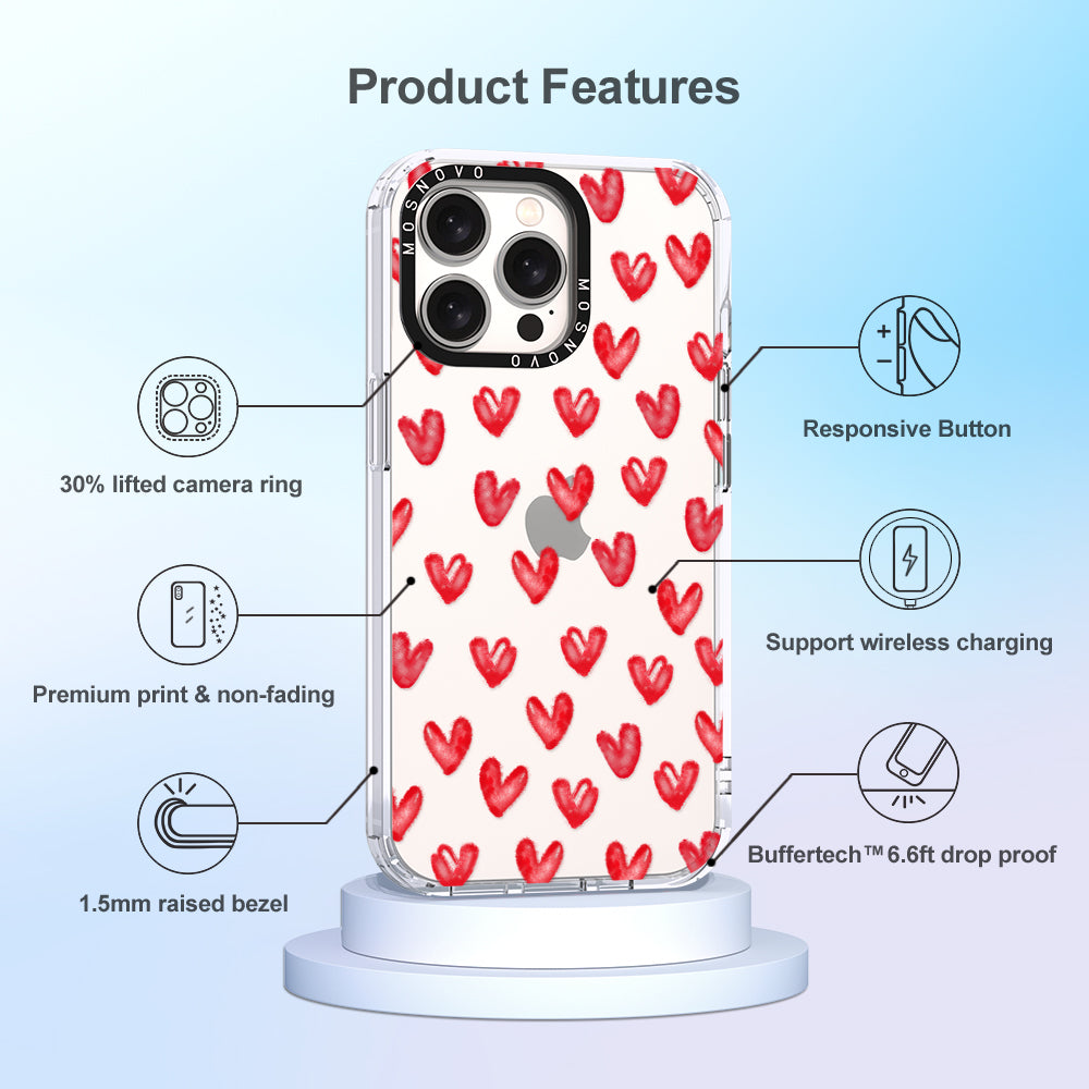 Cute Little Hearts Phone Case - iPhone 15 Pro Max Case - MOSNOVO