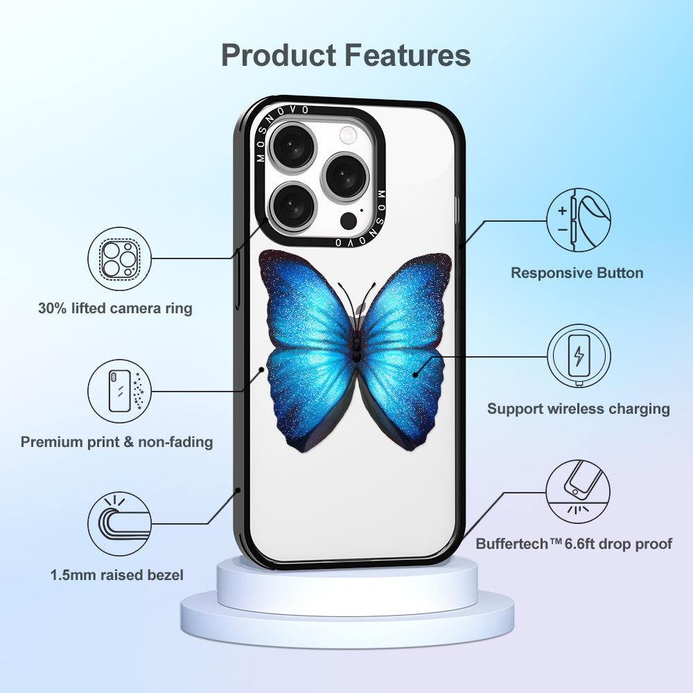 Shimmering Butterfly Phone Case - iPhone 15 Pro Case - MOSNOVO