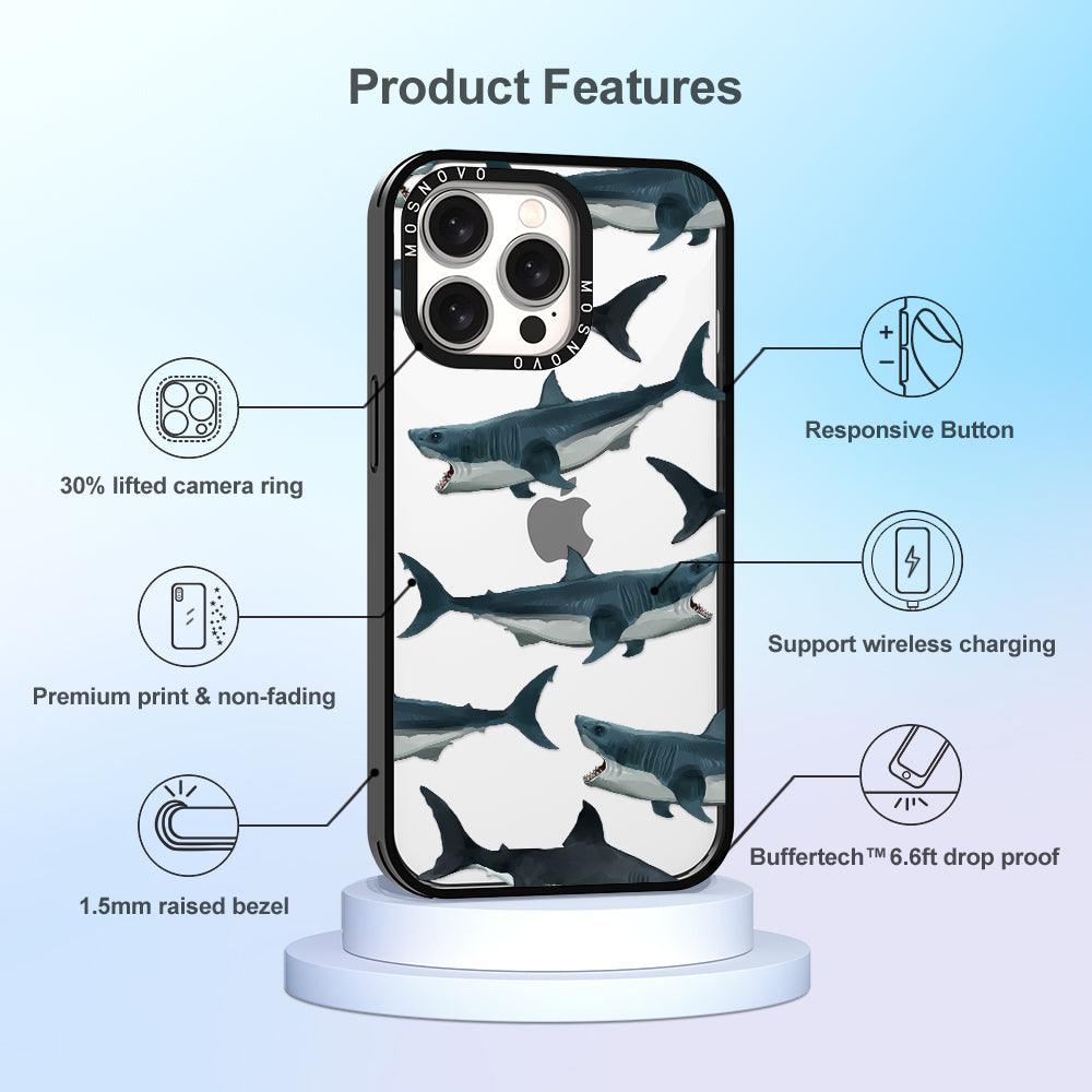 White Shark Phone Case - iPhone 15 Pro Max Case - MOSNOVO