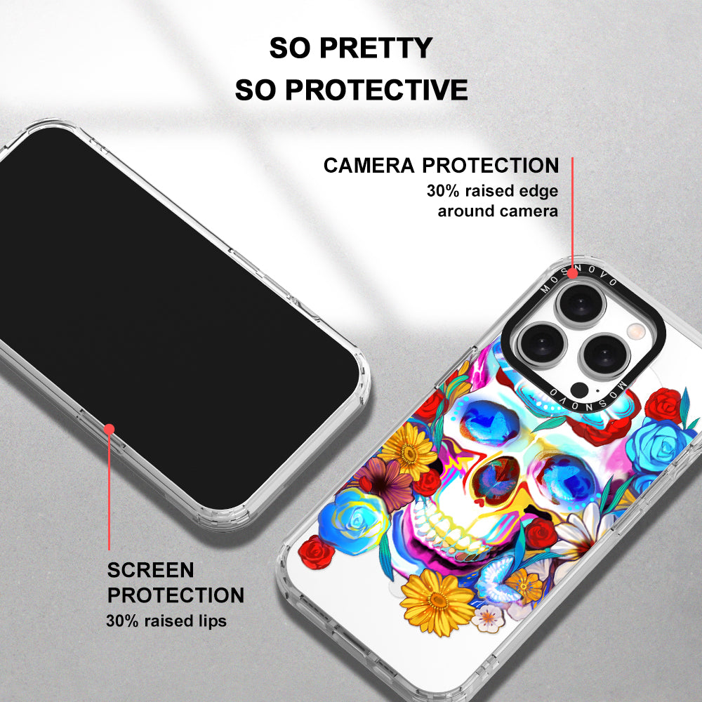 Neon Skull Phone Case - iPhone 15 Pro Case - MOSNOVO