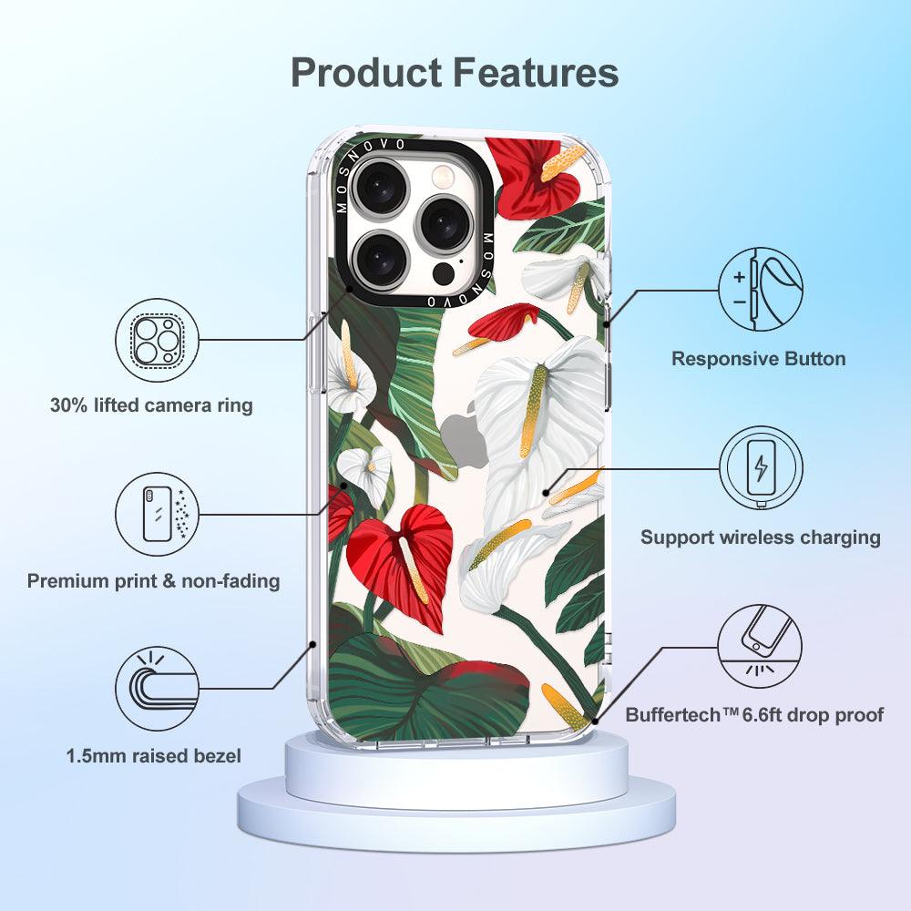 Anthurium Phone Case - iPhone 15 Pro Max Case - MOSNOVO