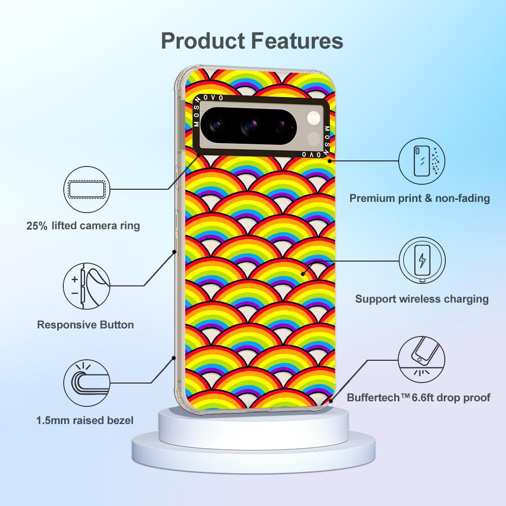 Rainbow Waves Phone Case - Google Pixel 8 Pro Case