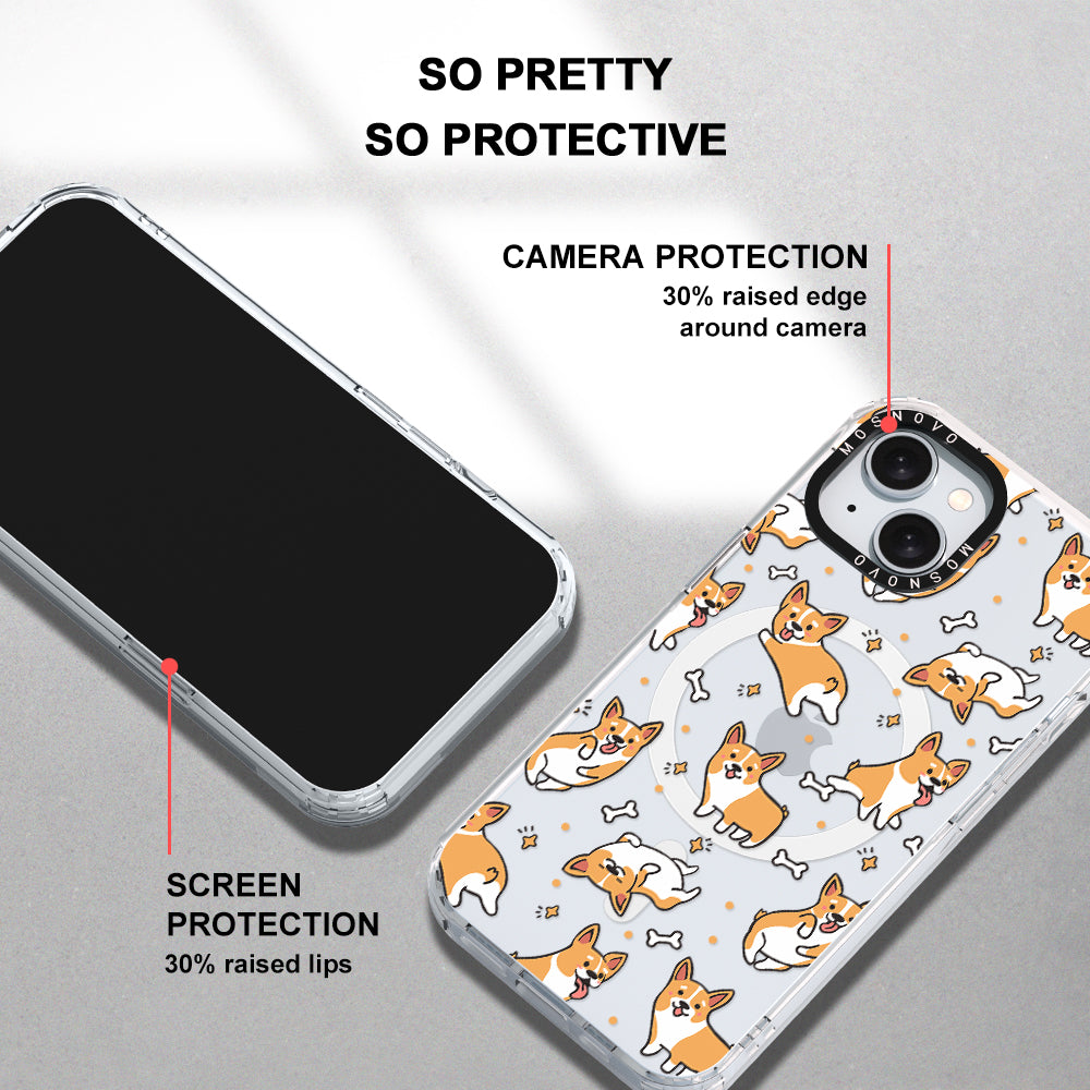 Cute Corgi Phone Case - iPhone 15 Case Clear With Magsafe