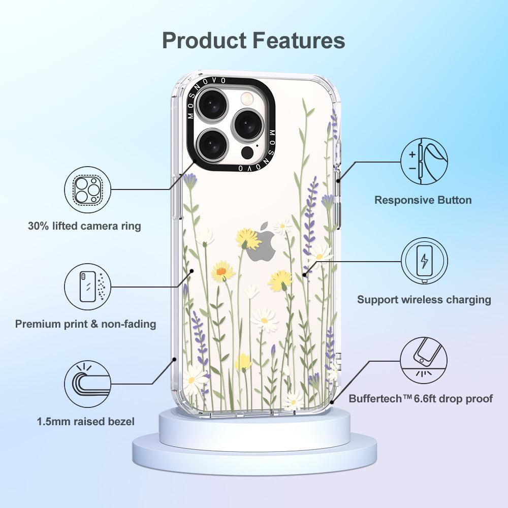 Wild Meadow Floral Phone Case - iPhone 15 Pro Max Case - MOSNOVO