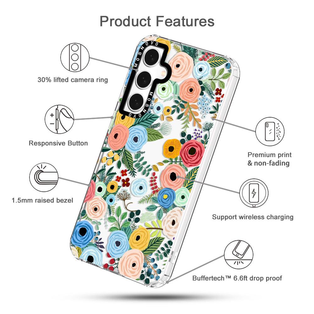 Pastel Floral Garden Phone Case - Samsung Galaxy S23 FE Case