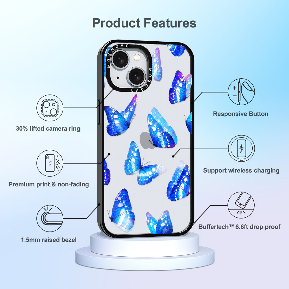 Stunning Blue Butterflies Phone Case - iPhone 15 Plus Case - MOSNOVO