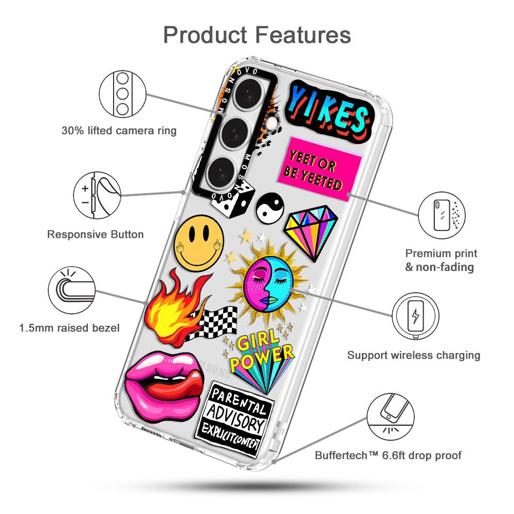 Funky Stickers Phone Case - Samsung Galaxy S24 Case - MOSNOVO