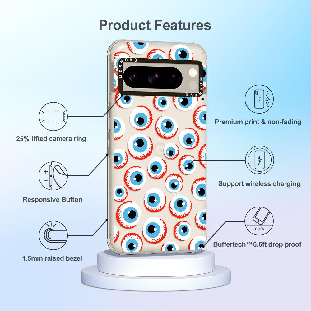 Scary Eyeball Phone Case - Google Pixel 8 Pro Case - MOSNOVO