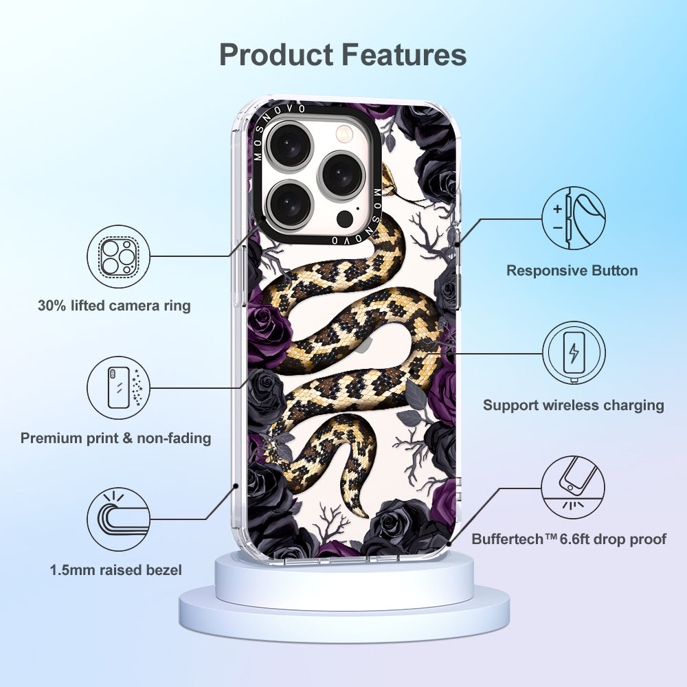 Secret Snake Garden Phone Case - iPhone 15 Pro Case - MOSNOVO