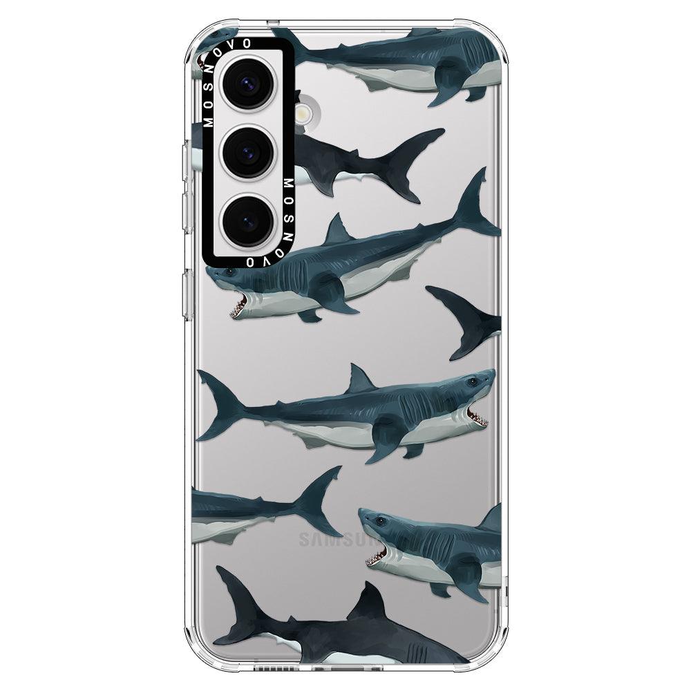 Great White Shark Phone Case - Samsung Galaxy S24 Plus Case - MOSNOVO