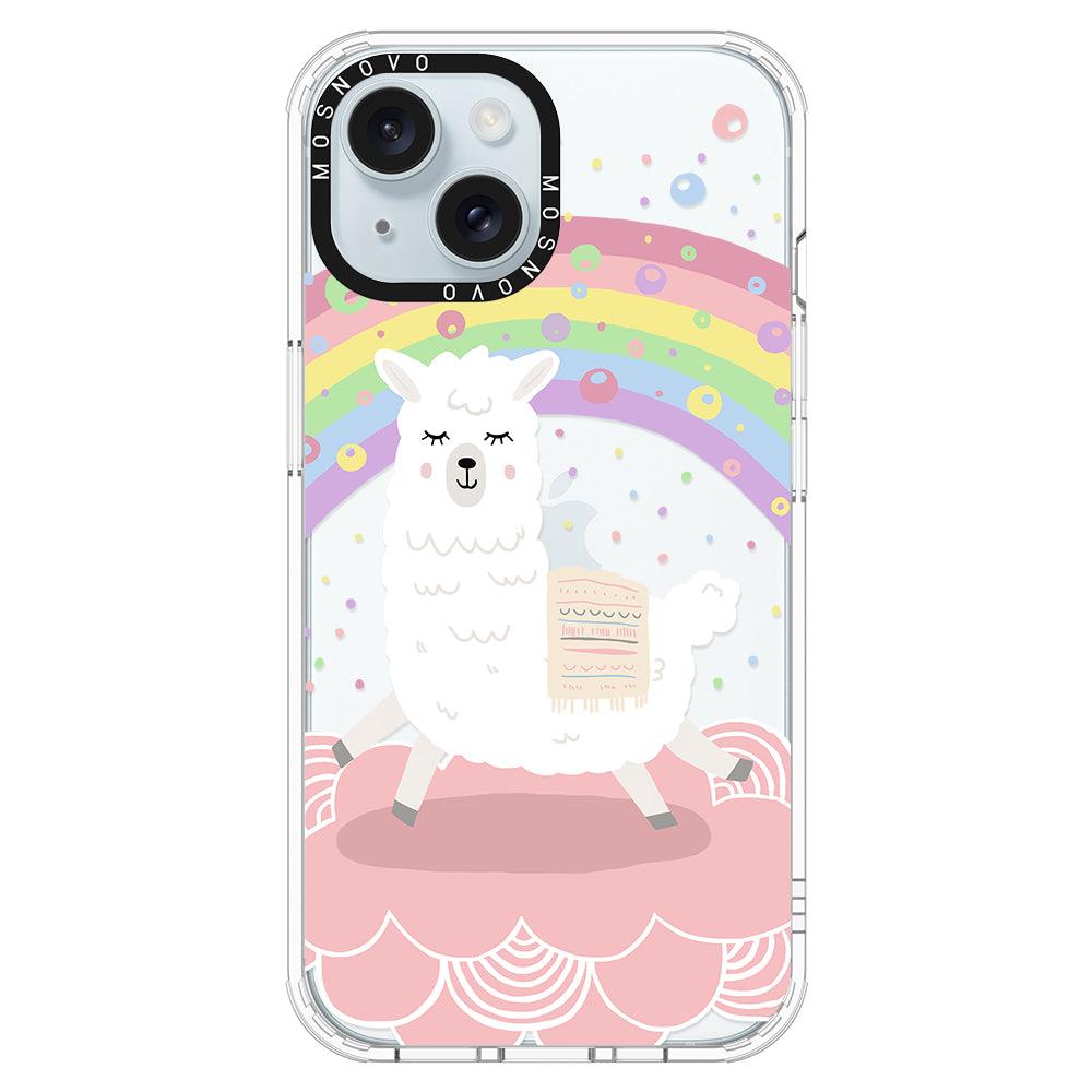 Rainbow Alpaca Phone Case - iPhone 15 Case - MOSNOVO