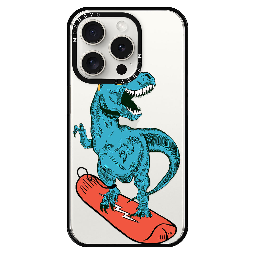 Surfing Dinosaur Phone Case - iPhone 15 Pro Case - MOSNOVO