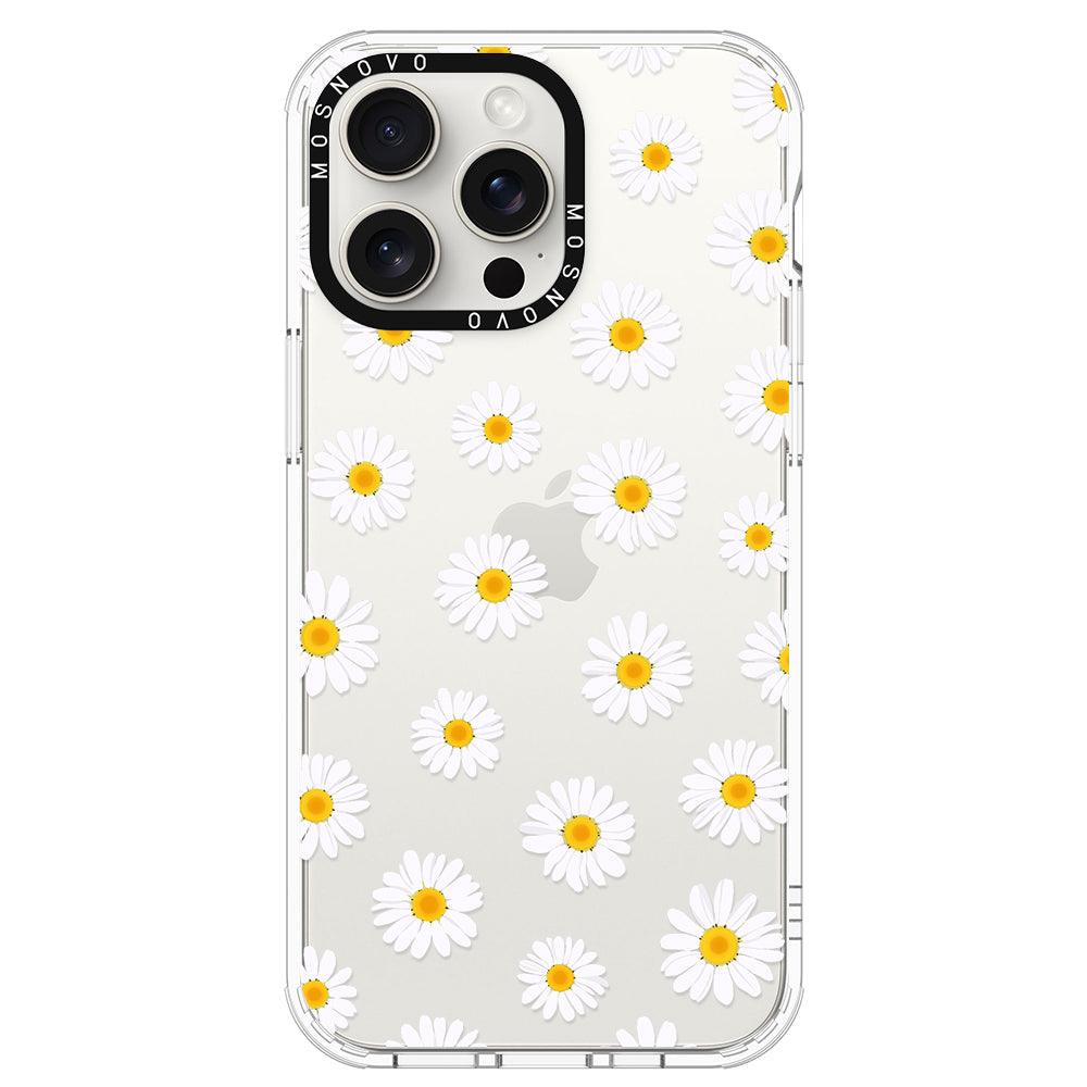 White Daisy Phone Case - iPhone 15 Pro Max Case - MOSNOVO