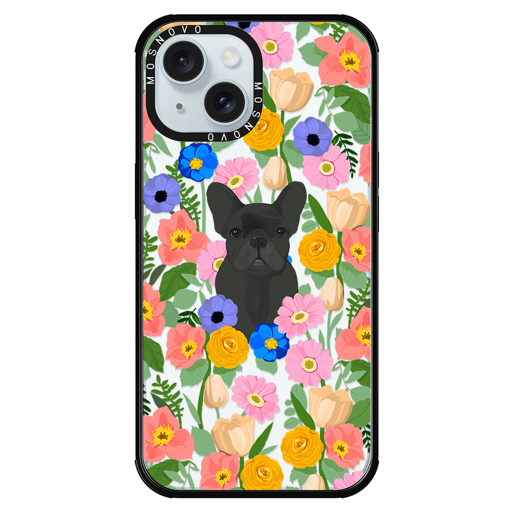 French Bulldog Garden Phone Case - iPhone 15 Plus Case - MOSNOVO