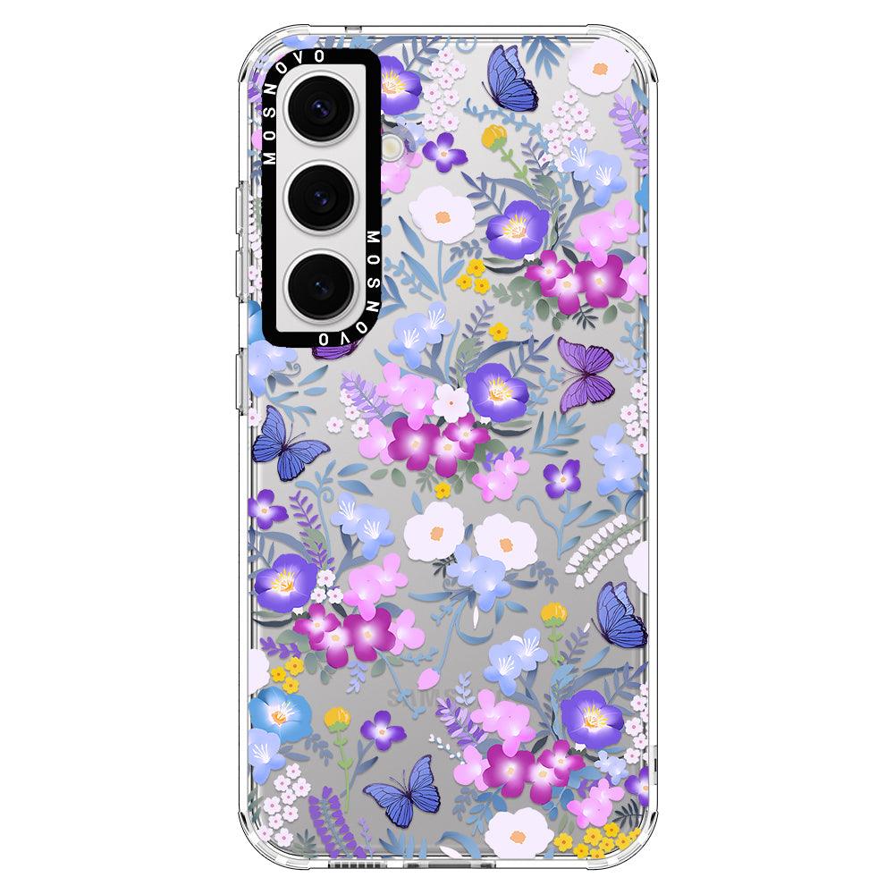 Purple Peri Nemophila Flower Phone Case - Samsung Galaxy S24 Plus Case - MOSNOVO