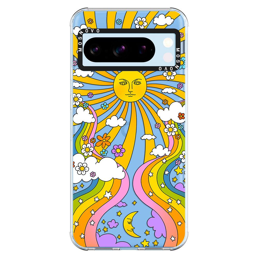 Rainbow Sun and Moon Phone Case - Google Pixel 8 Pro Case