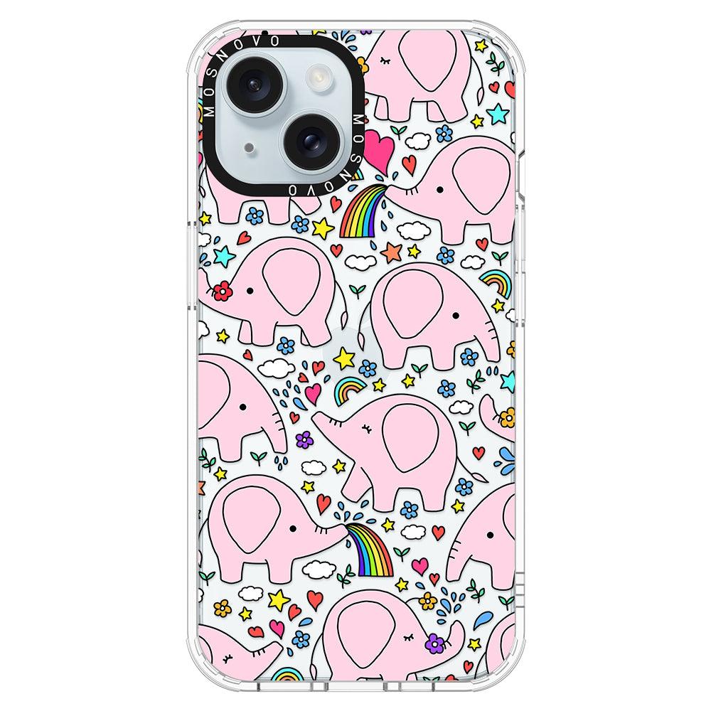 Pink Elephant Phone Case - iPhone 15 Plus Case - MOSNOVO