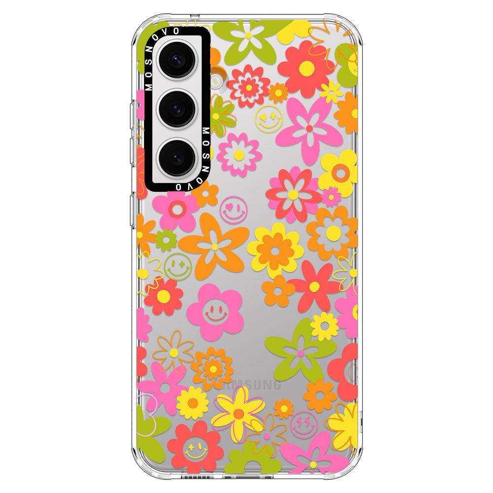 70's Groovy Floral Phone Case - Samsung Galaxy S24 Case