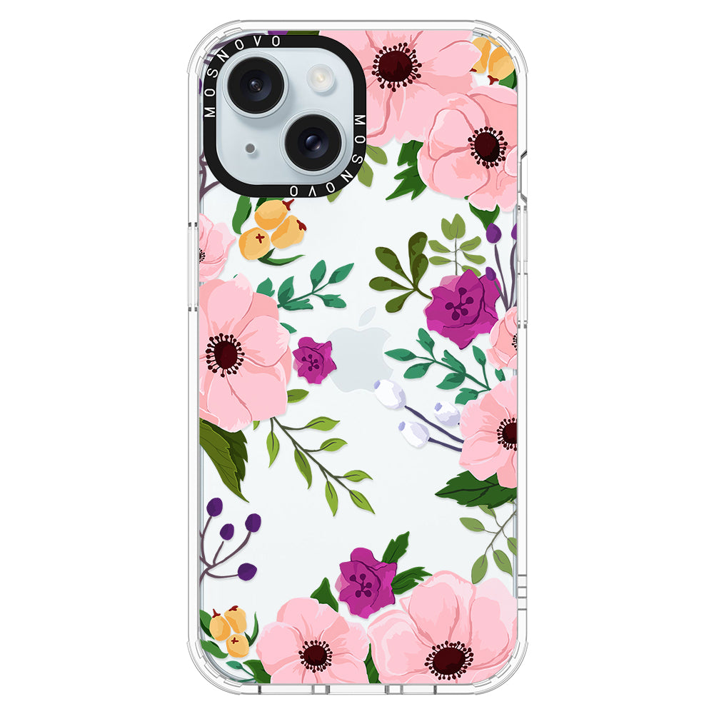 Watercolor Floral Phone Case - iPhone 15 Case - MOSNOVO