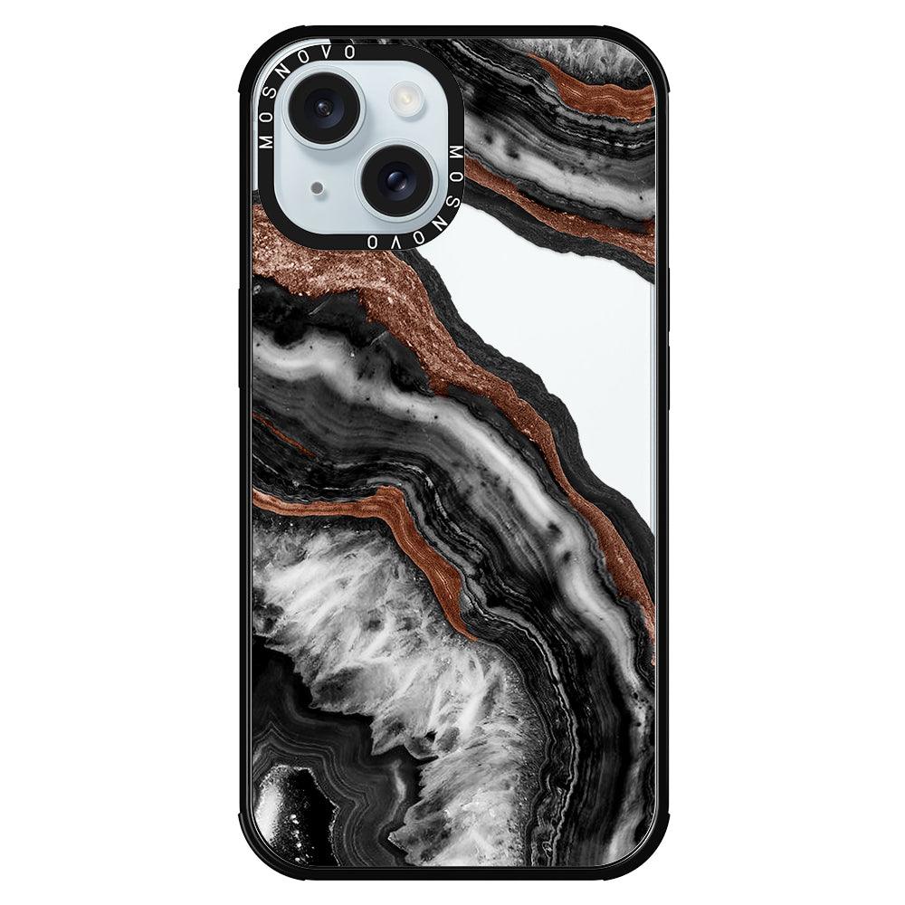 Black Agate Phone Case - iPhone 15 Case - MOSNOVO