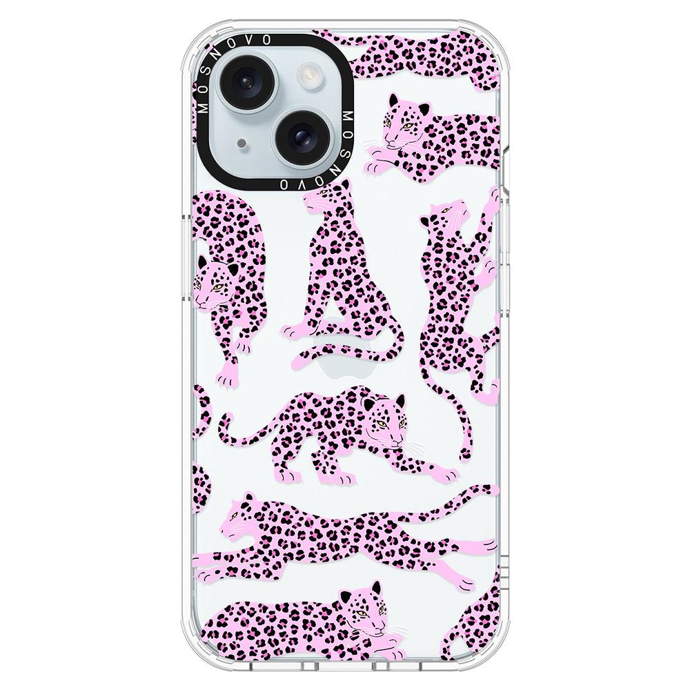 Pink Leopard Phone Case - iPhone 15 Case - MOSNOVO