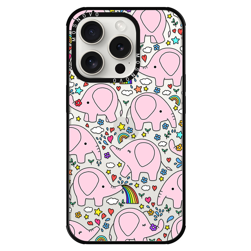 Pink Elephant Phone Case - iPhone 15 Pro Case - MOSNOVO